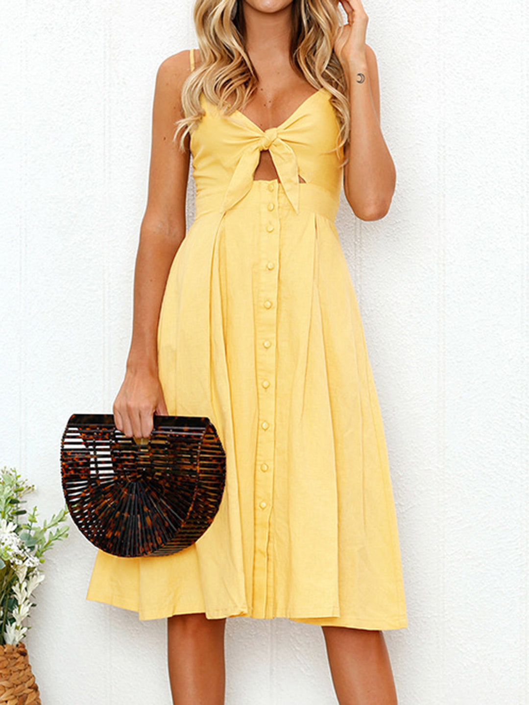 Stilla | Smocked Sweetheart Neck Cami Kjole