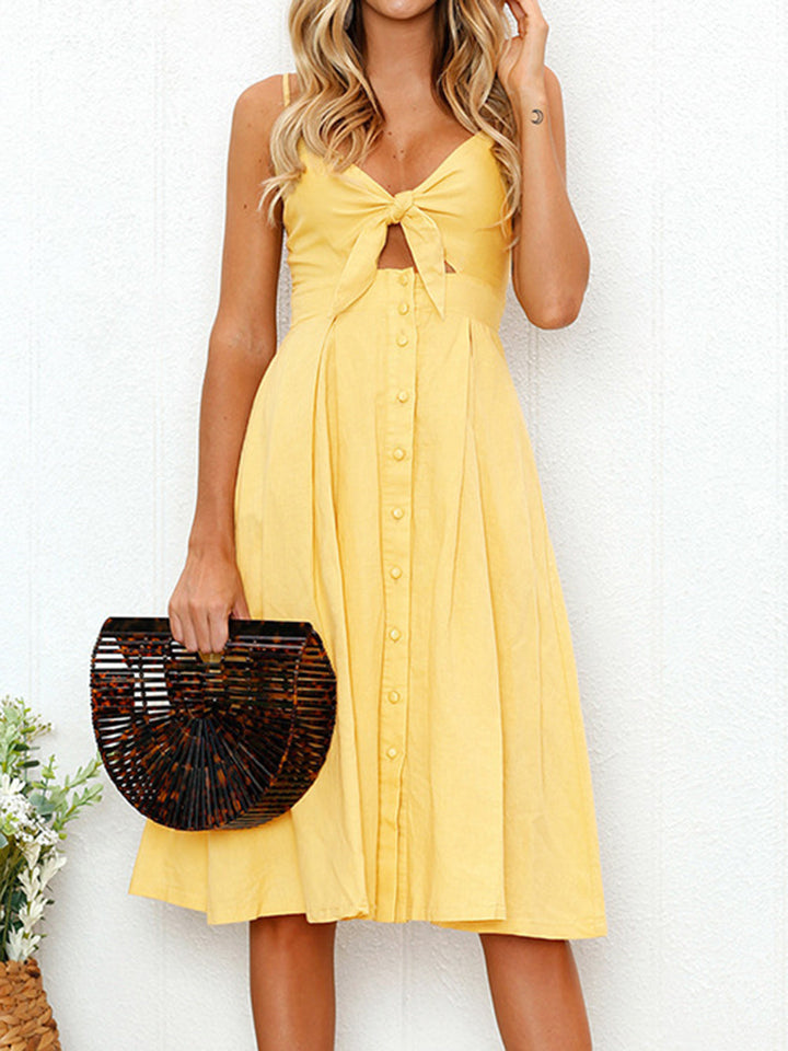 Stilla | Smocked Sweetheart Neck Cami Kjole