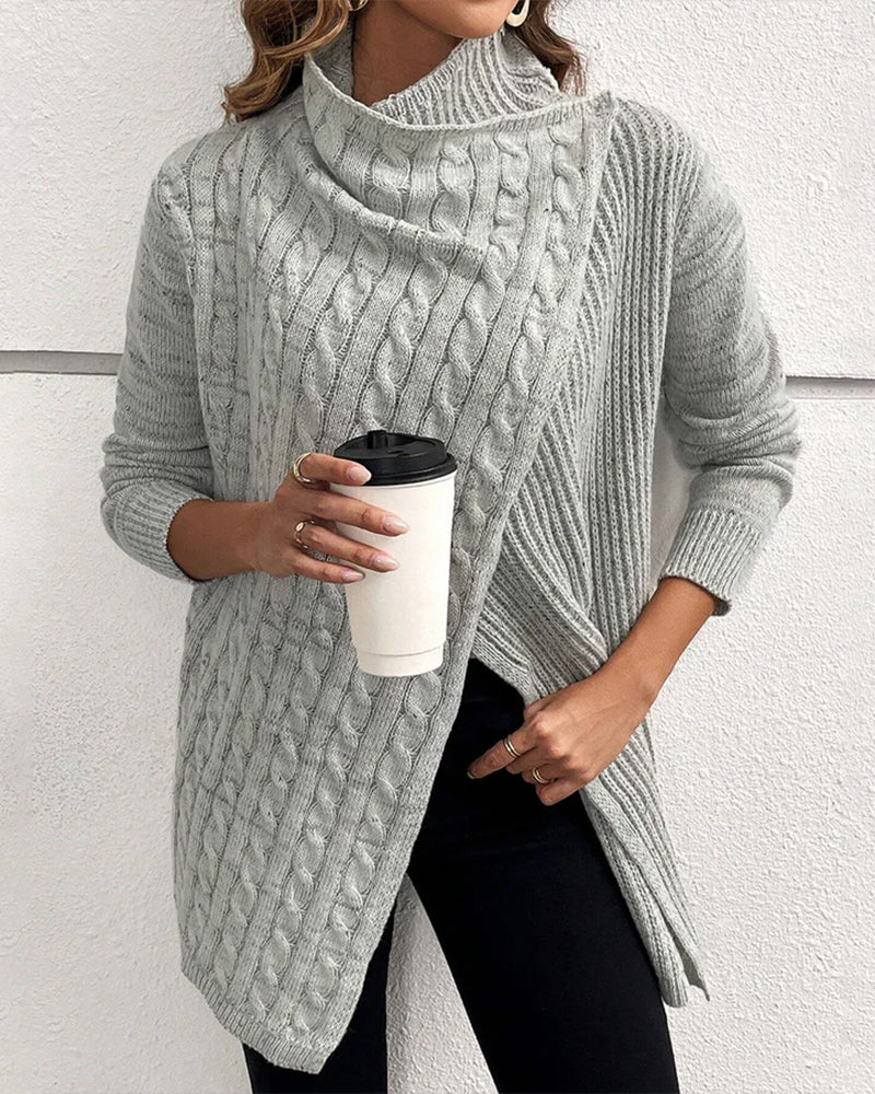 Stilla | Lækker ensfarvet sweater med slids