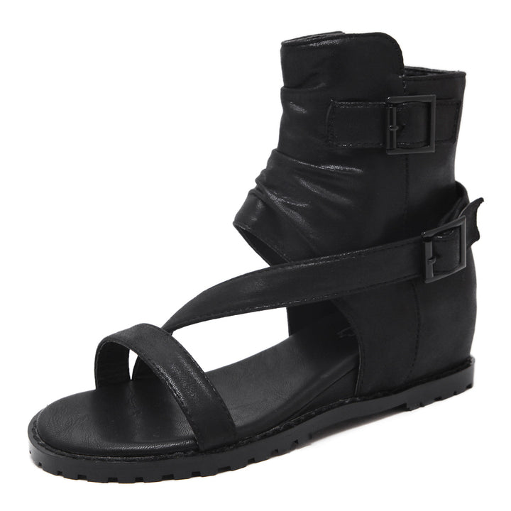Dame Biker-Sandaler med raffineret foldedesign og moderigtige stropper Stilla