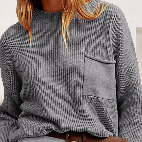 Stilla | Drop Shoulder Sweater Med Lomme