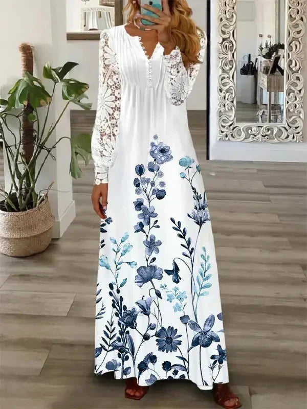 Stilla | Blomsterprint Midi Kjole