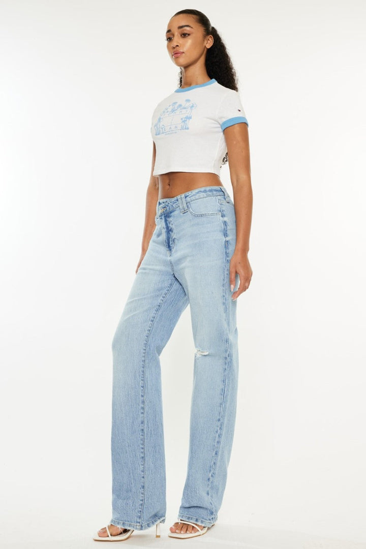 Stilla | Distressed Høj Talje Lige Jeans