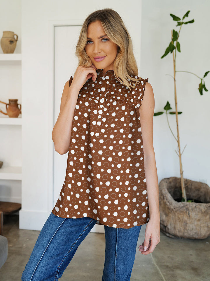 Stilla | Printet Mock Neck Top