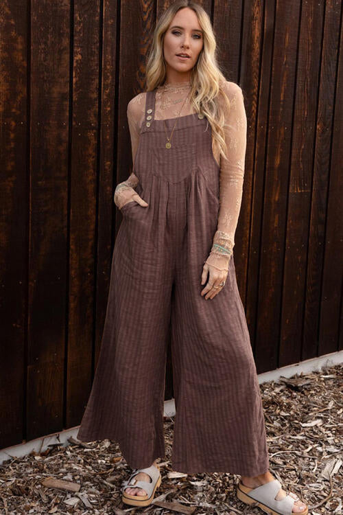 Stilla | Knapperet Bred Benet Overalls