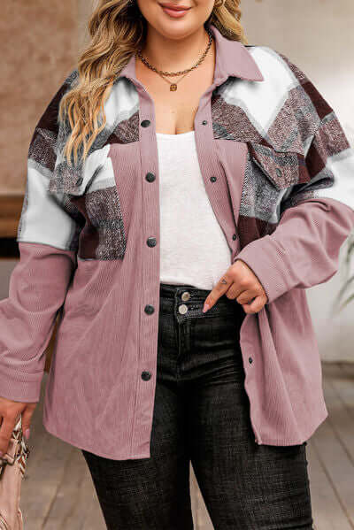Stilla | Plus Size Karos Shacket Jakke til Damer