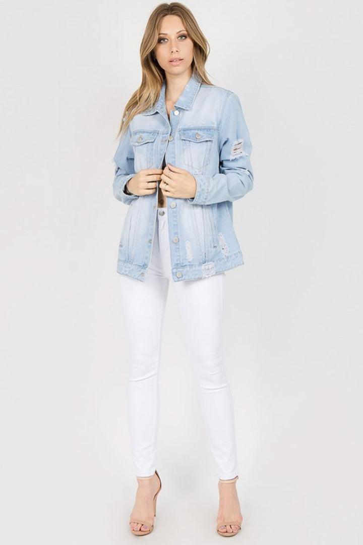 Stilla | Bazi Bogmærke Patcher Slidt Denim Jakke
