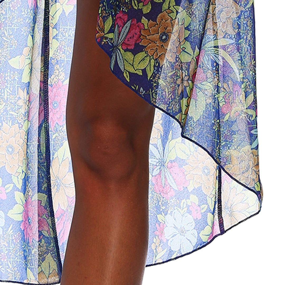 Dame Transparent Strandkimono med blomsterdesign og afslappet snit Stilla