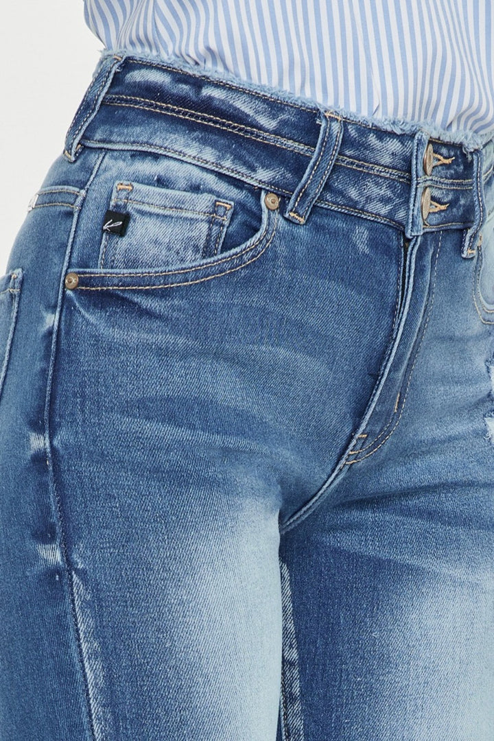 Stilla | Distressed Raw Hem Høj Talje Jeans