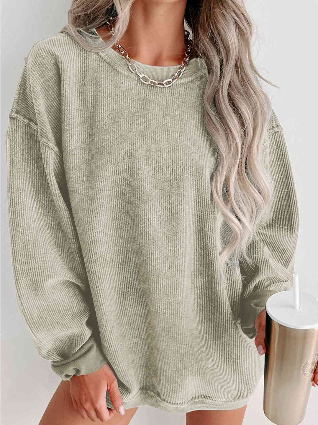 Stilla | Nakke Droppet Skulder Sweatshirt