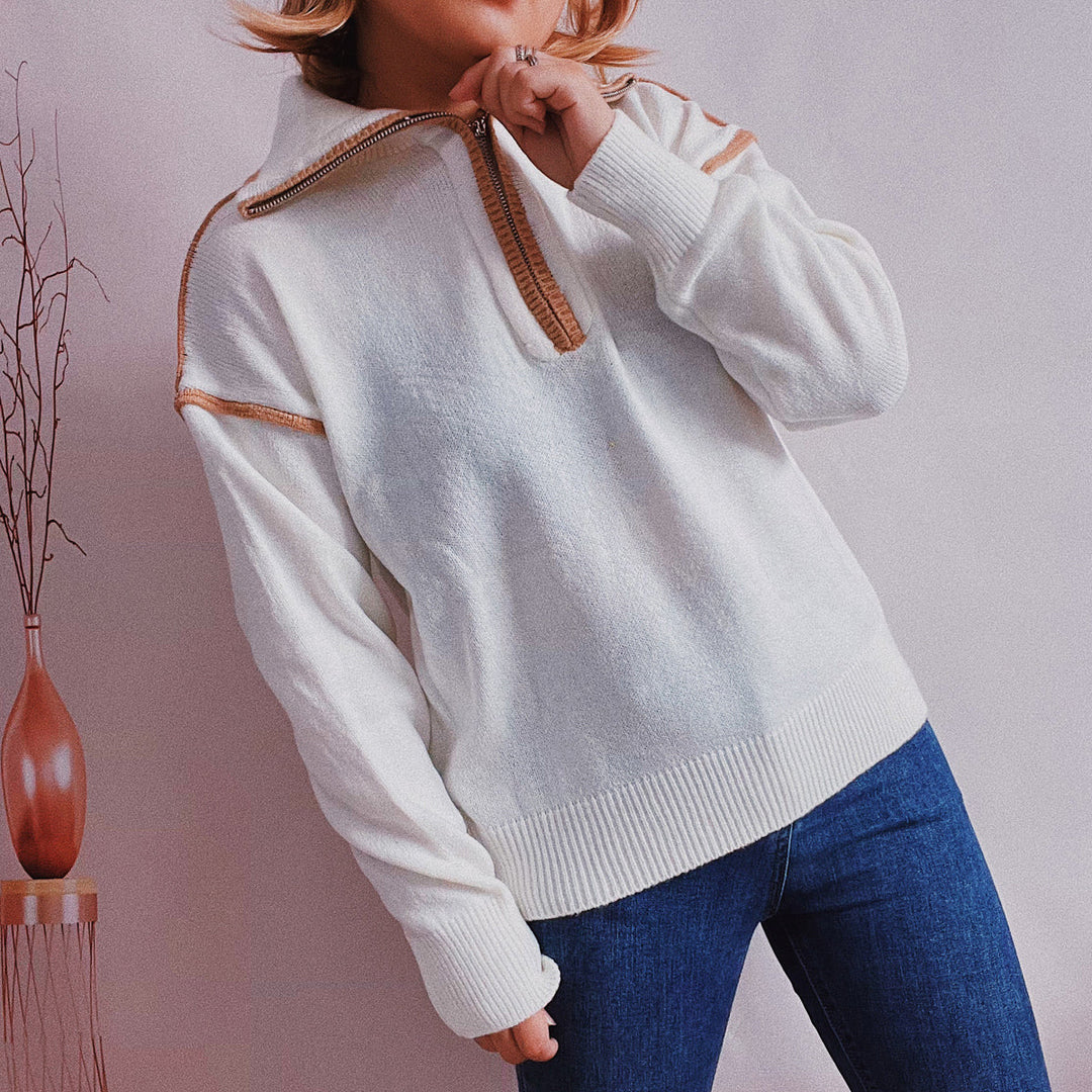Stilla | Seam Half Zip Sweater
