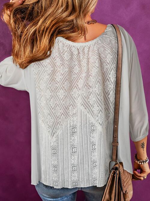 Stilla | Detaljeret Rund Hals Bluse