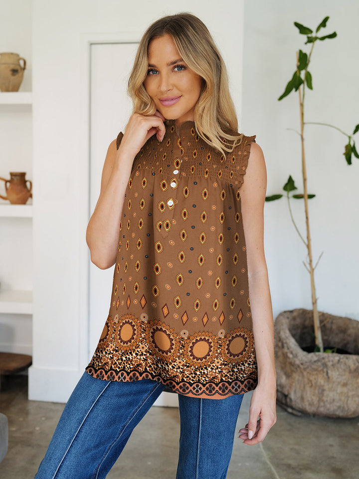 Stilla | Printet Mock Neck Top