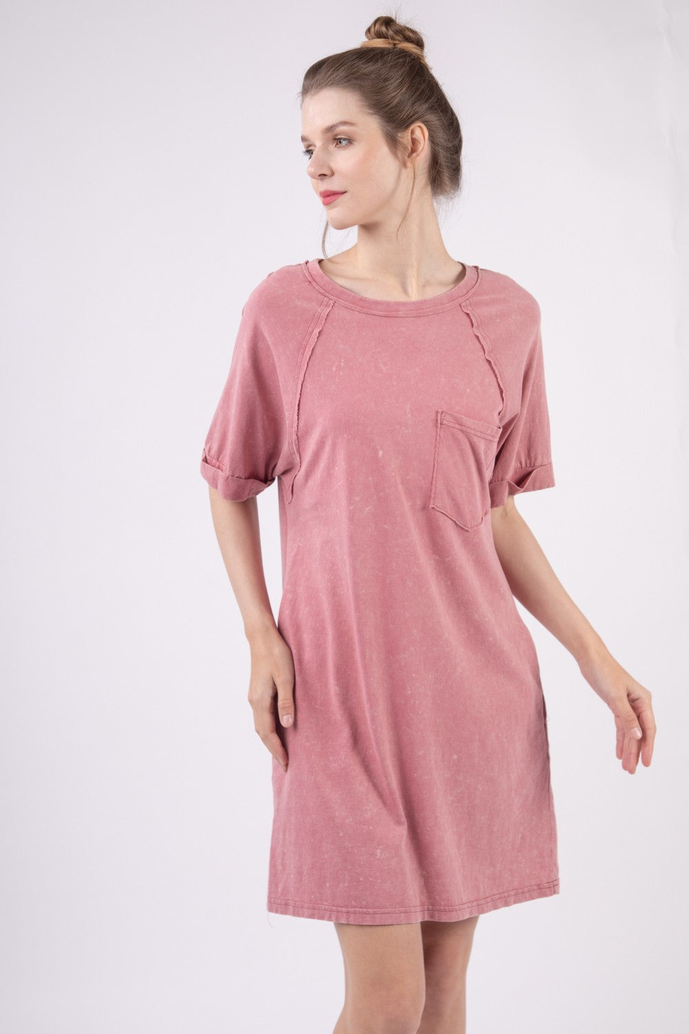 Stilla | J Vasket Rund Hals Mini Tee Kjole