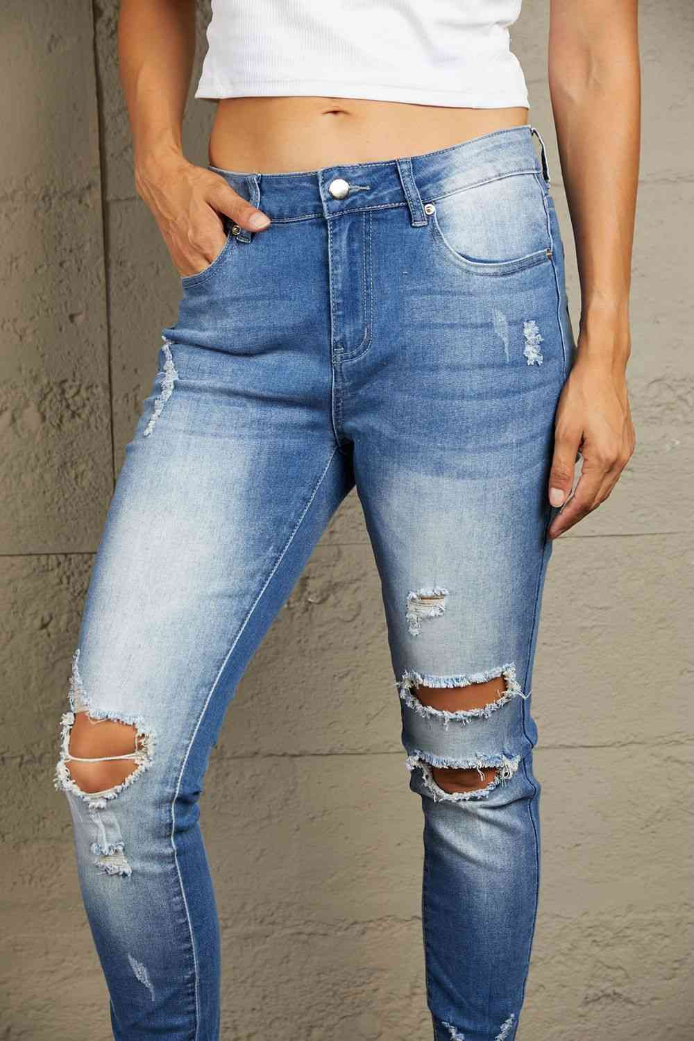 Stilla | Faded Mid Høj Talje Jeans