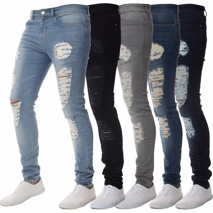 Herre mode Skinny Jeans med usædvanlige Destroyed-detaljer og optimal bærekomfort Stilla