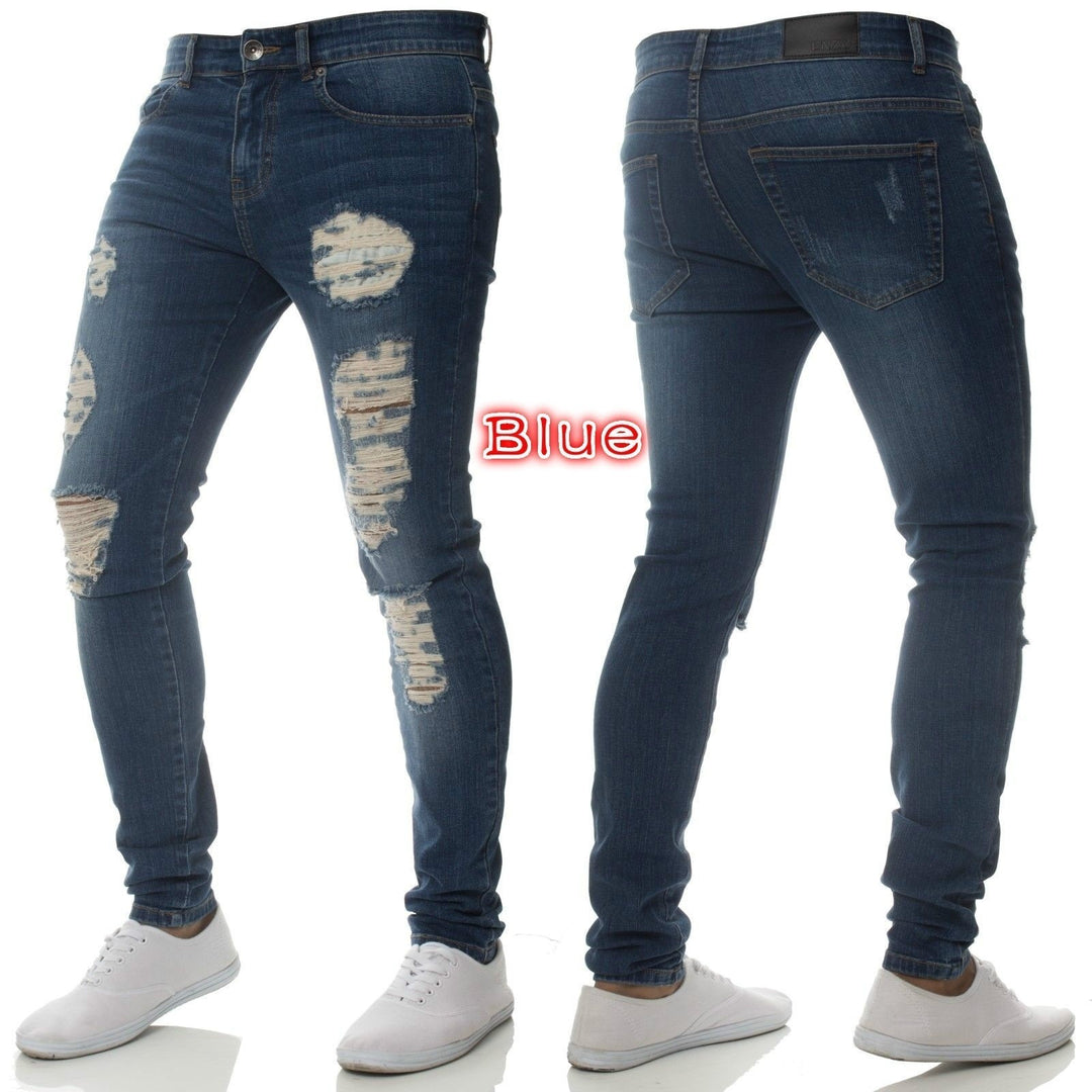 Herre mode Skinny Jeans med usædvanlige Destroyed-detaljer og optimal bærekomfort Stilla