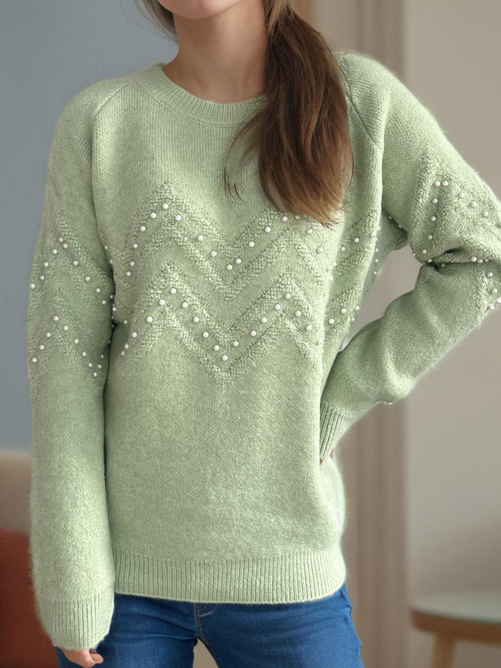Stilla | Pullover Varm Med Perlepynt