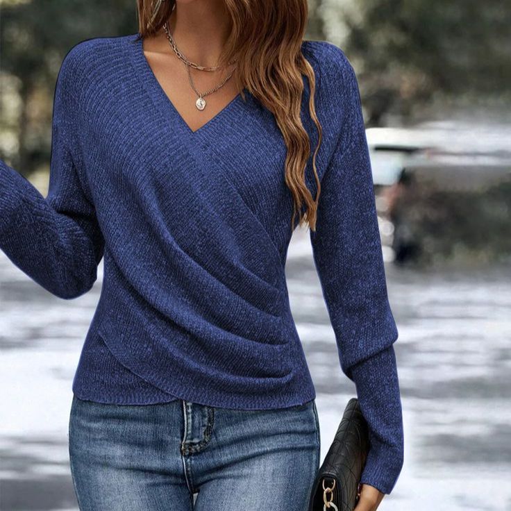 Stilla | Pullover Med V-hals Ensfarvet