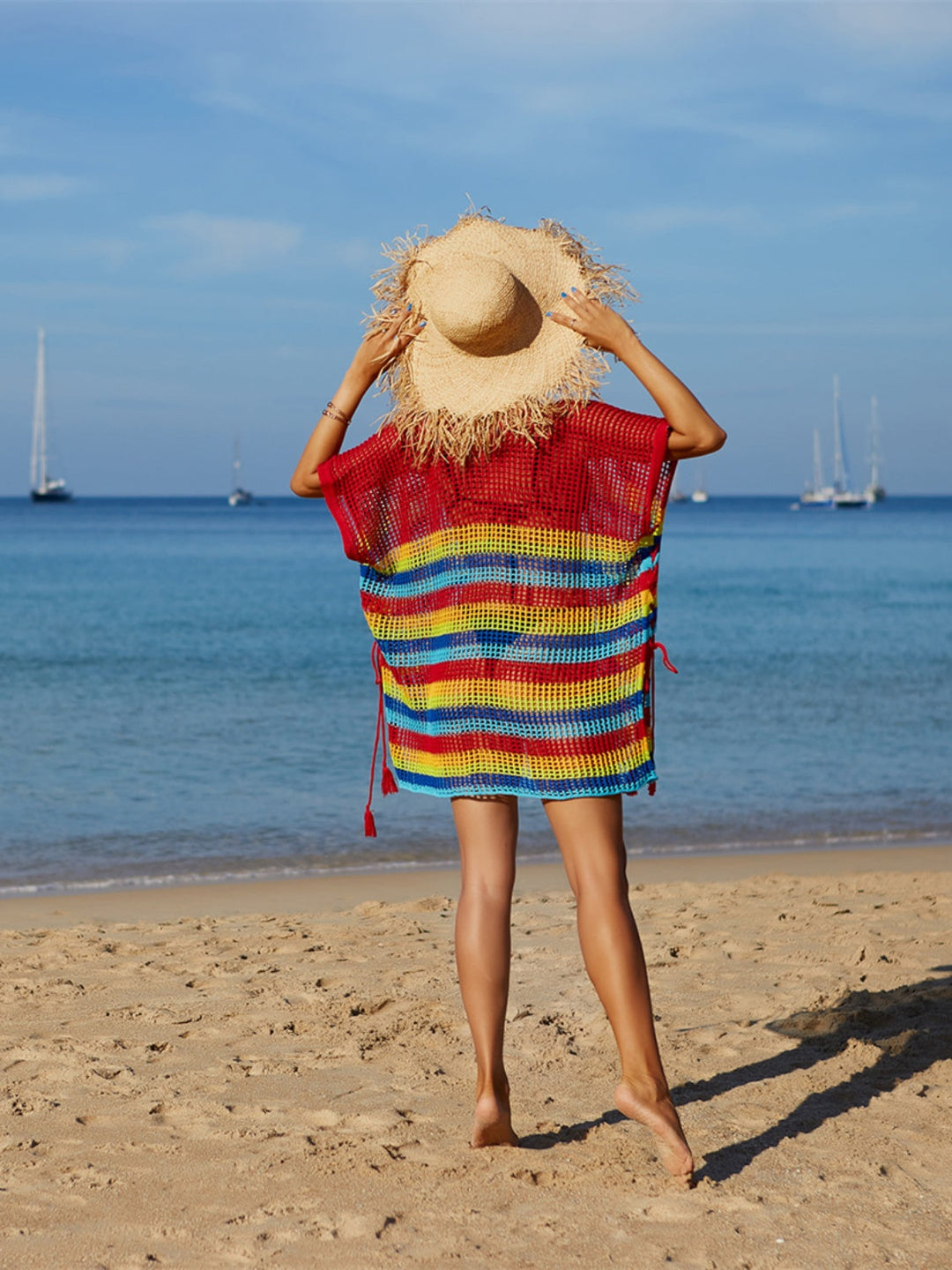 Stilla | Stribet Cover-up Med Frynser
