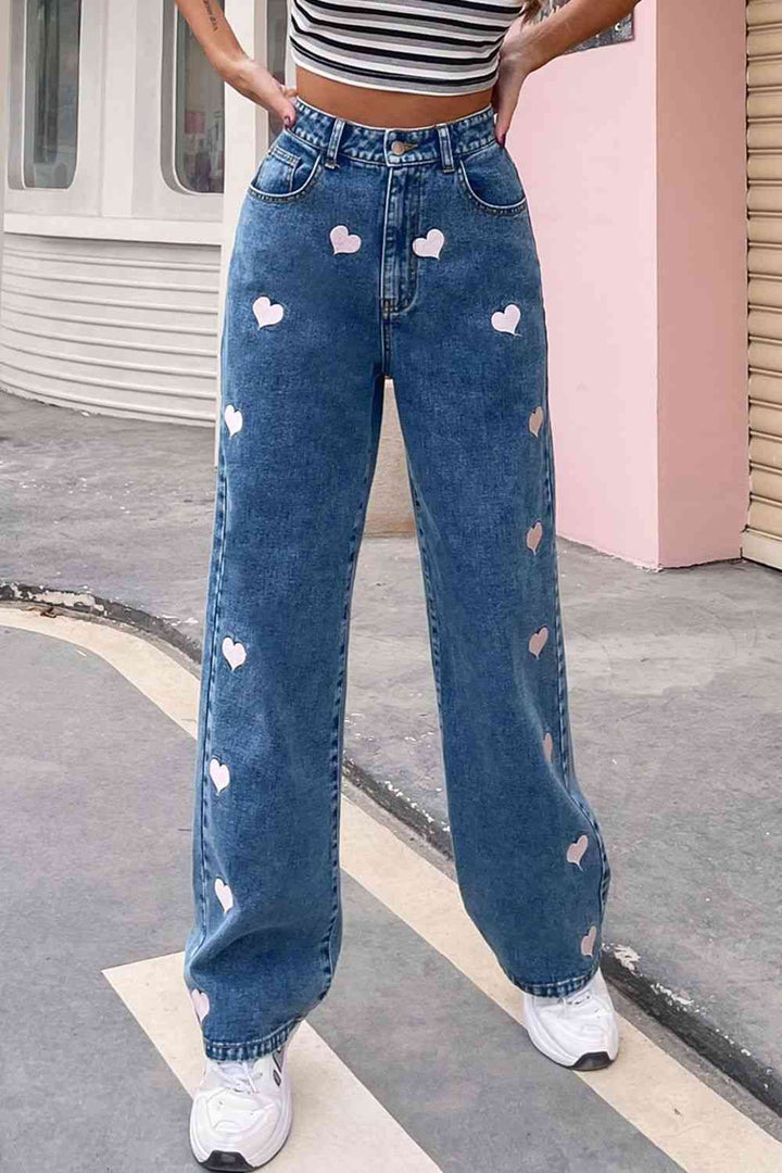 Stilla | Print Knapje Jeans