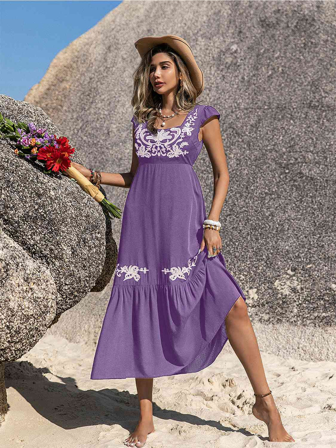 Stilla | Square Neck Ruffle Hem Dress