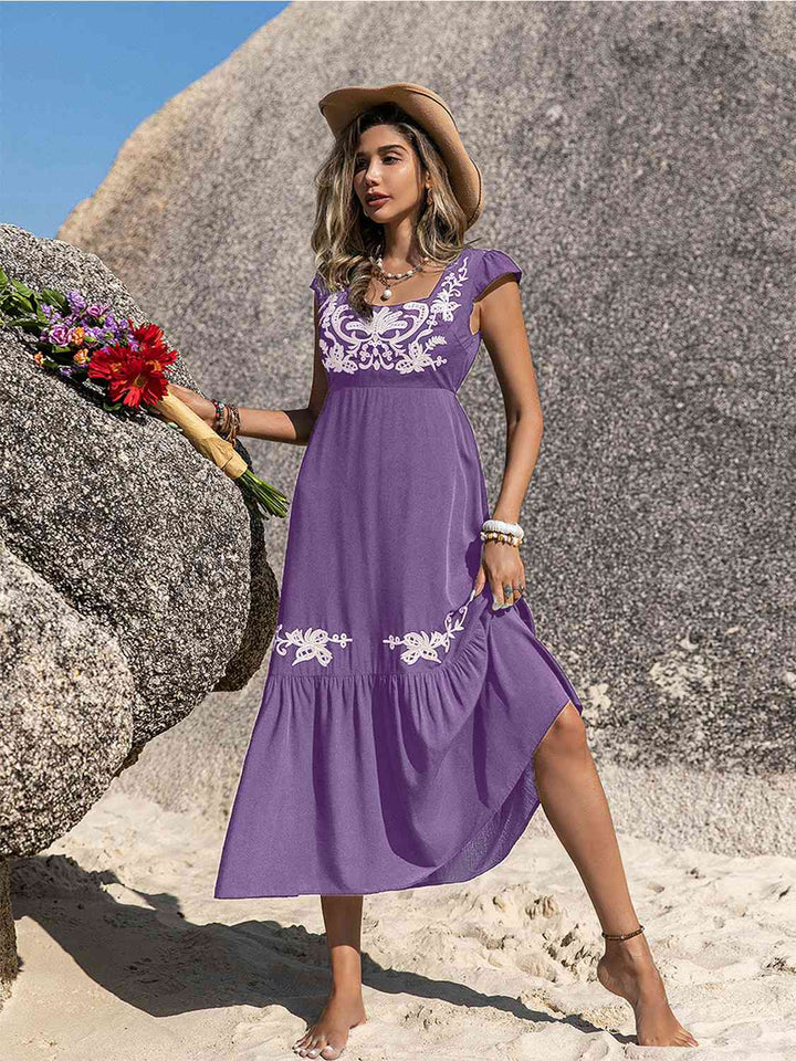 Stilla | Square Neck Ruffle Hem Dress
