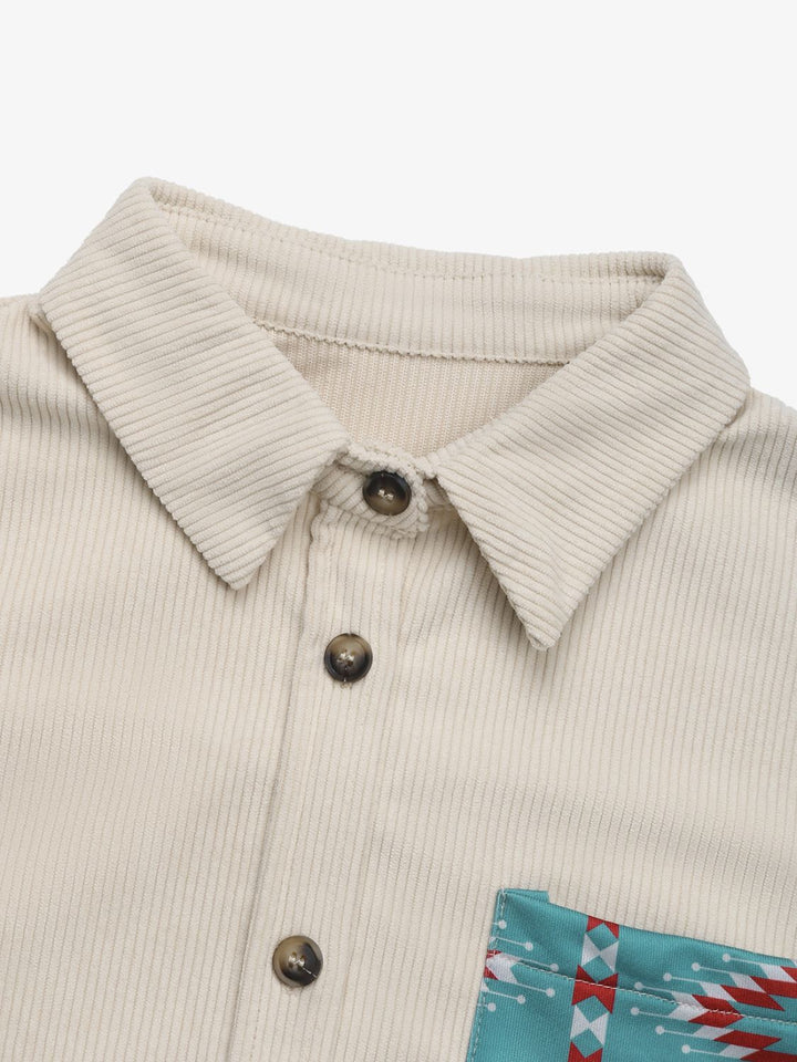 Stilla | Pocketed Geometrisk Krave Hals Shacket