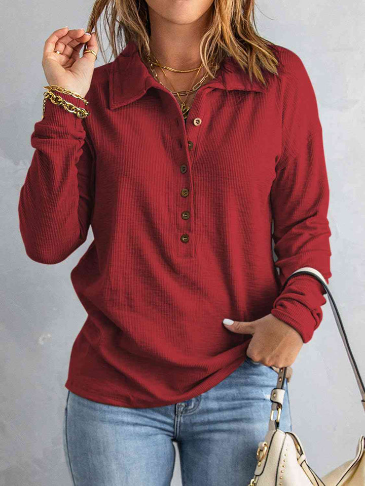 Stilla | Hals Halv Knap Top