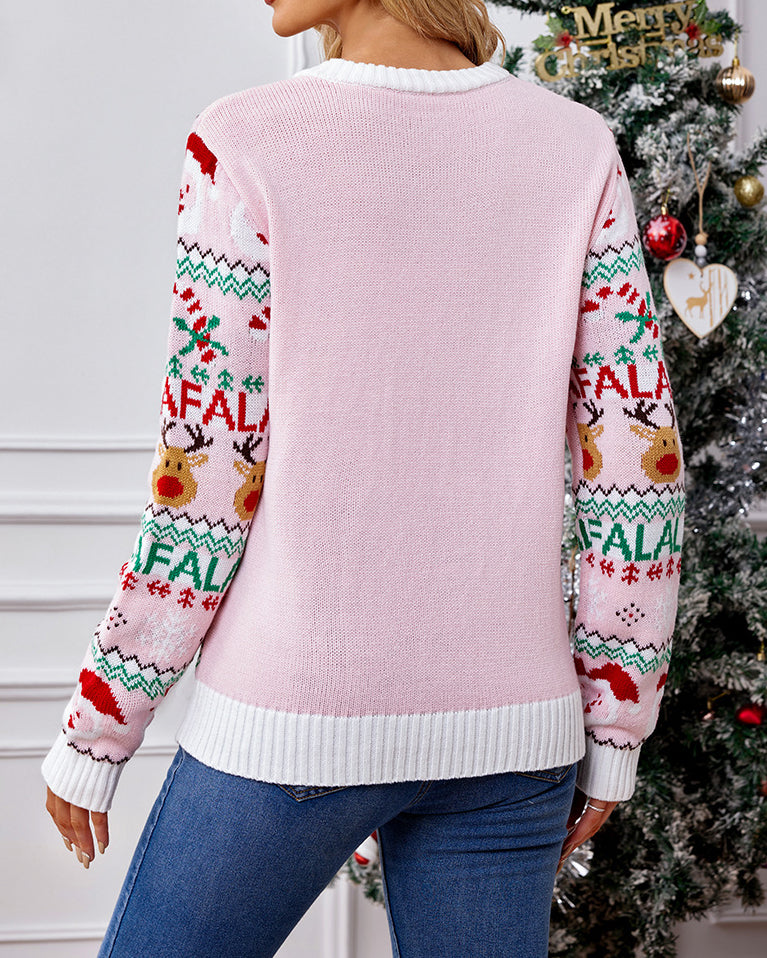 Stilla | Pink strikket julesweater