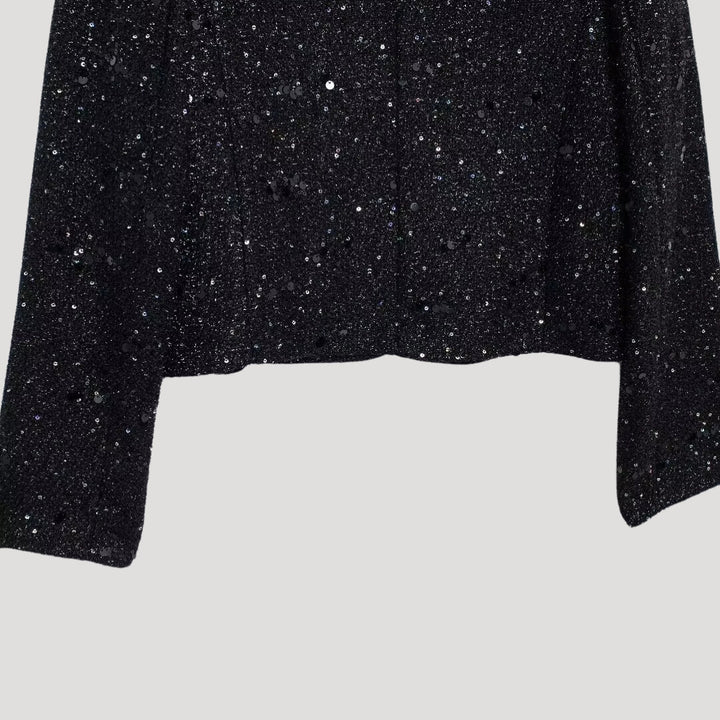 Stilla | Kvinder Glitrende Cropped Strikketrøje