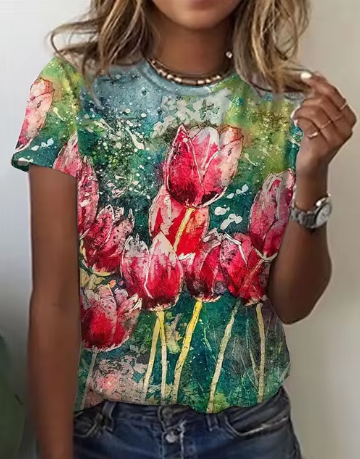 Stilla | Koreanske Dame 3D Rose Blomster Mønster Stil