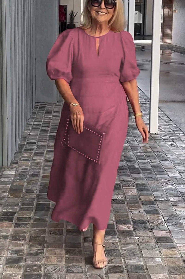 Stilla | Ensfarvet Kjole Af Bomuld og Linned