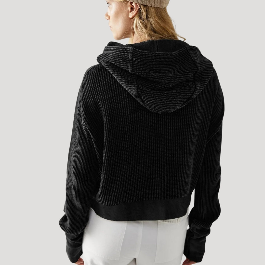 Stilla | Vaffelstrik Zip up Hættetrøje