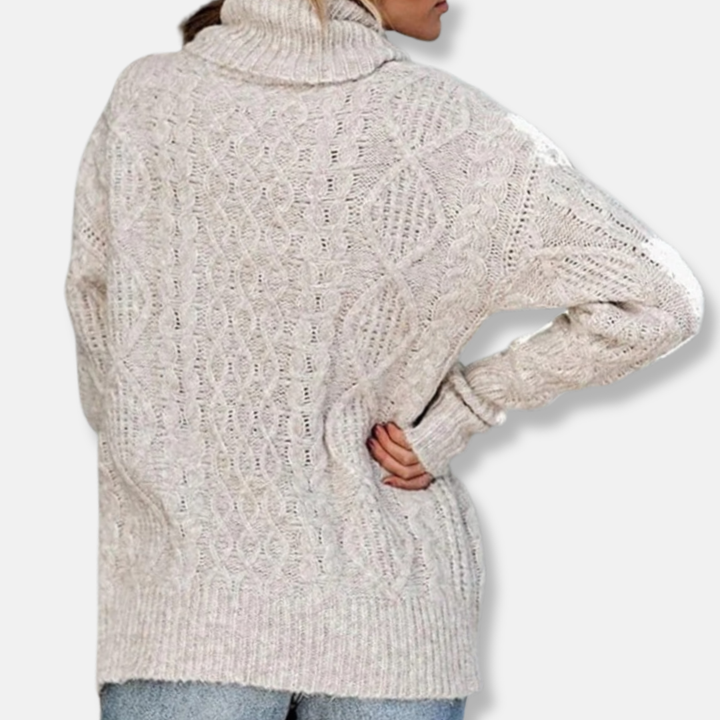 Stilla | Rullekravepullover Kabelstrik Tunika-længdepullover