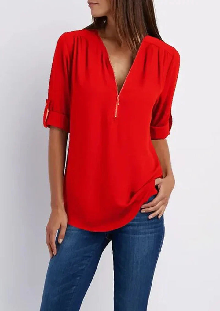 Stilla | Elegant Zip Bluse