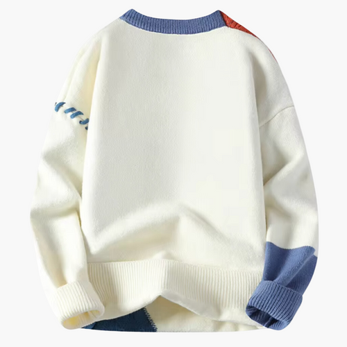 Stilla | Patchwork Strikpullover I Moderne Design - Perfekt til Efterår og Vinter