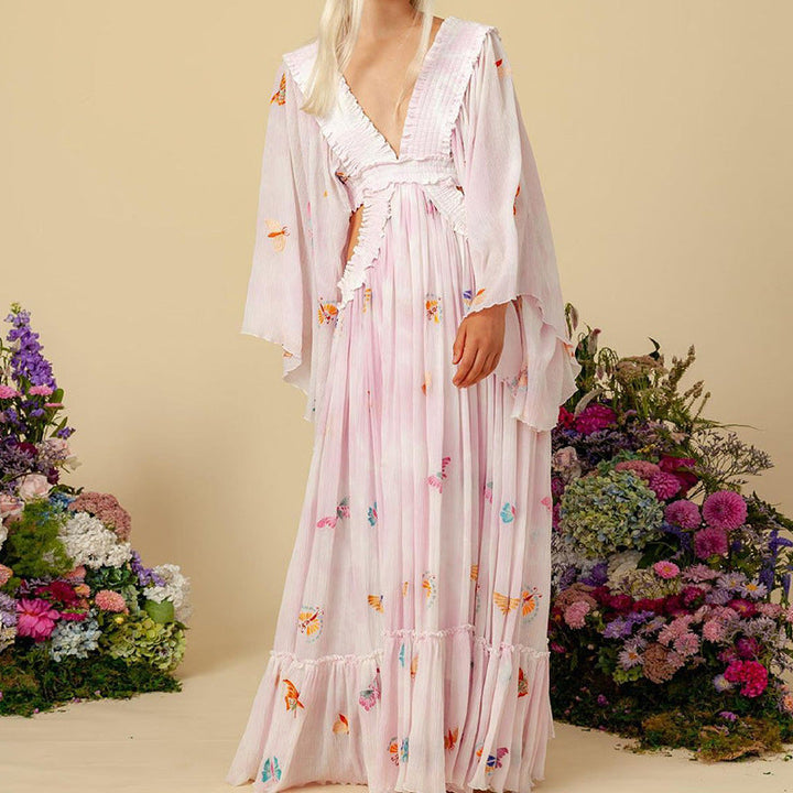 Stilla | Elegante Blomster Mønster Kjole Til Kvinder