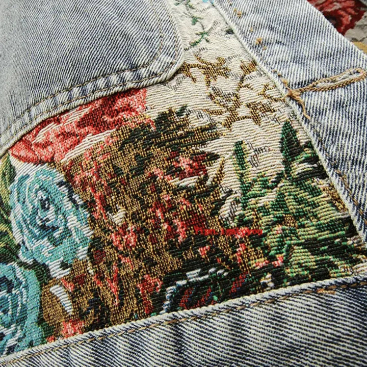 Stilla | Floral Denim Jakke