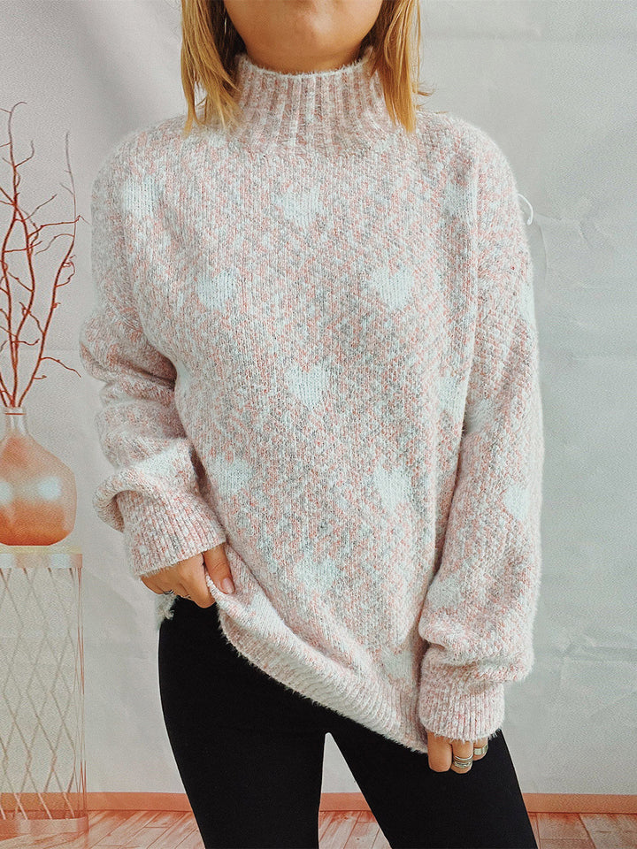 Stilla | Heathered Turtleneck Drop Shoulder Sweater