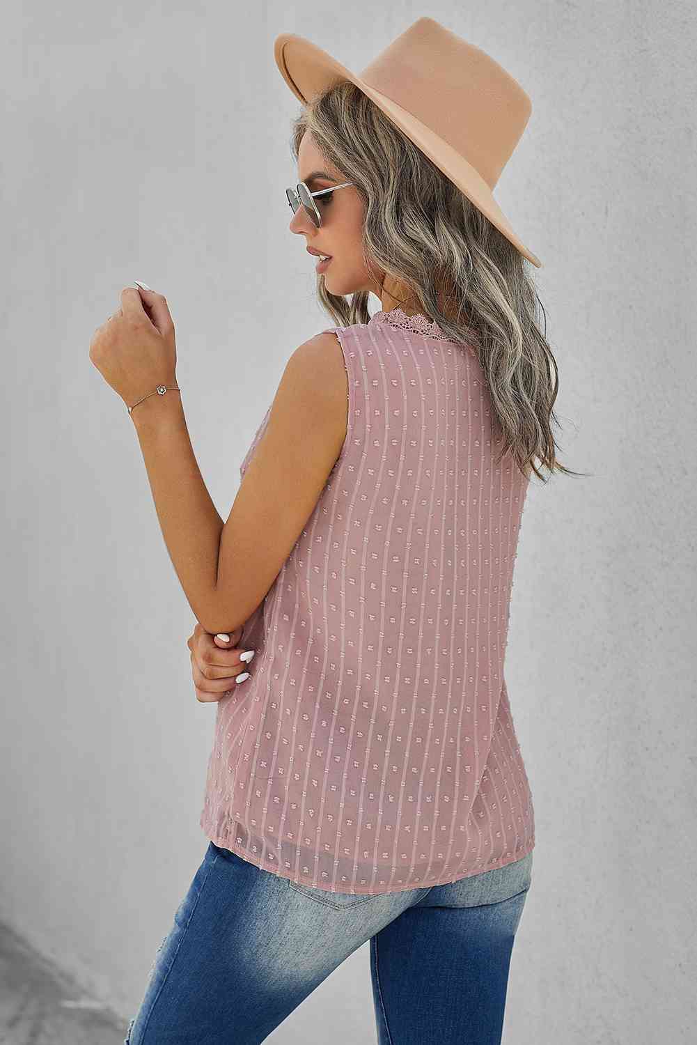 Stilla | Swiss Dot Blonde Detalje Dyk Tank