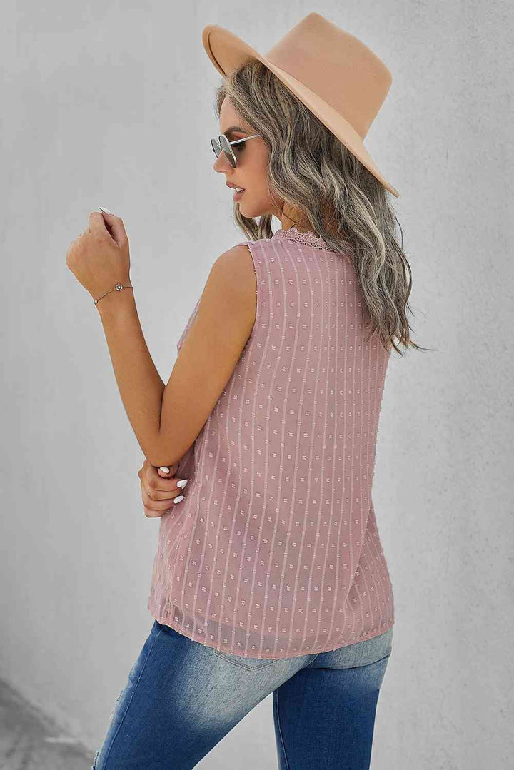 Stilla | Swiss Dot Blonde Detalje Dyk Tank