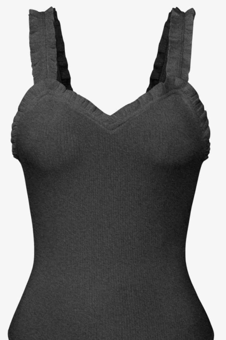 Stilla | Ruffle Trim Ærmeløs Bodysuit