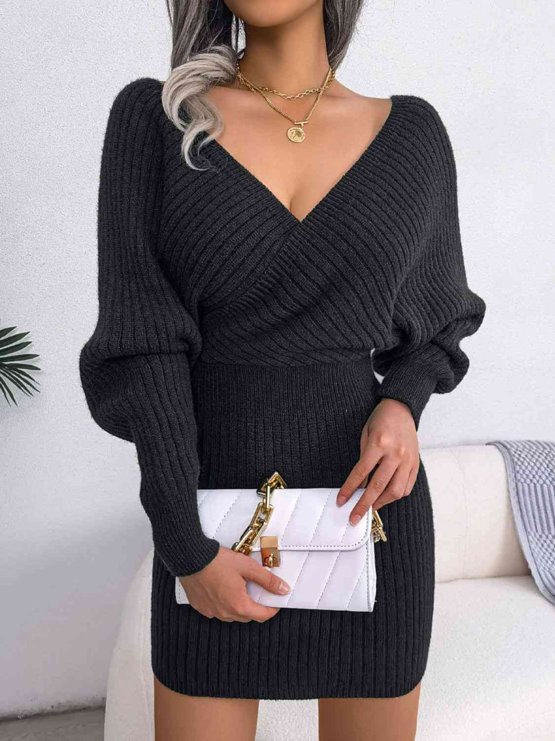 Stilla | Strik Dolman Ærme Sweater Kjole