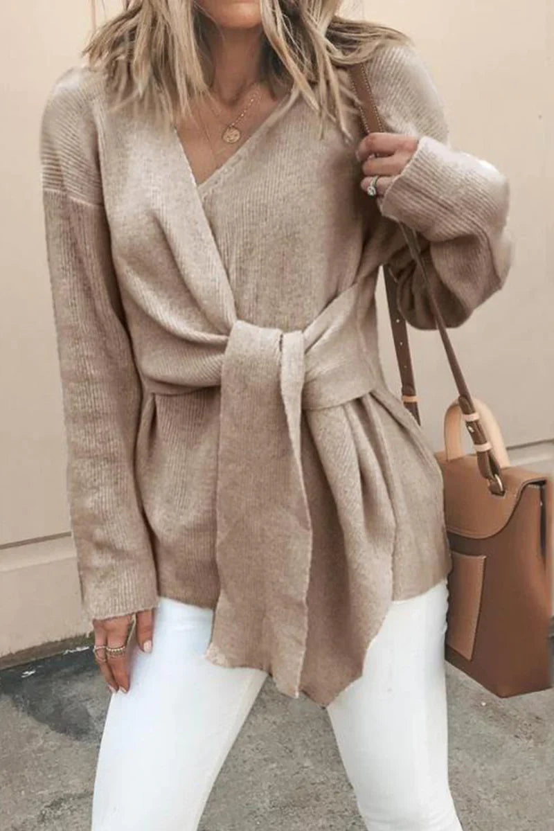 Stilla | Afslappet, solid patchwork strikjakke