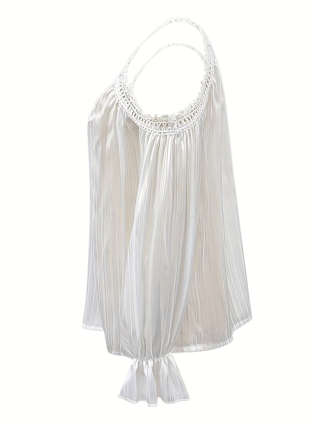 Stilla | Bluse Draperet Med Spidskant
