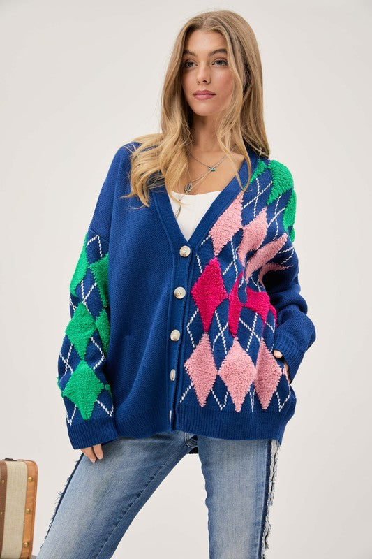 Stilla | V Hals Knap Front Cardigan