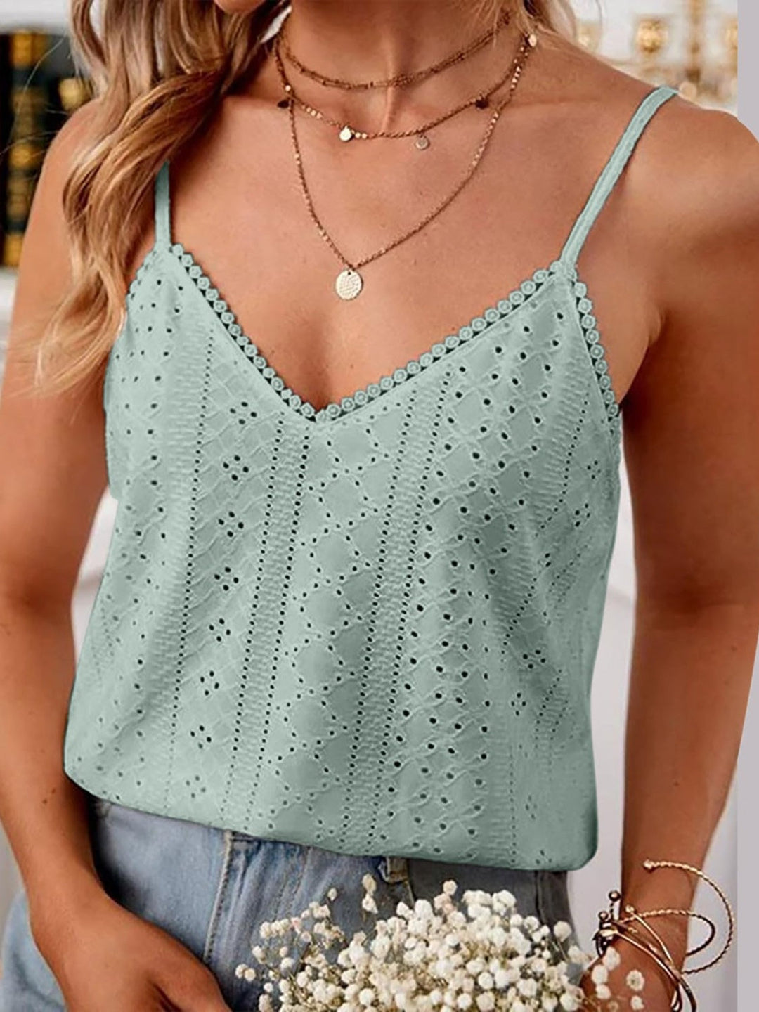 Stilla | Blonde Detalje V-Hals Cami