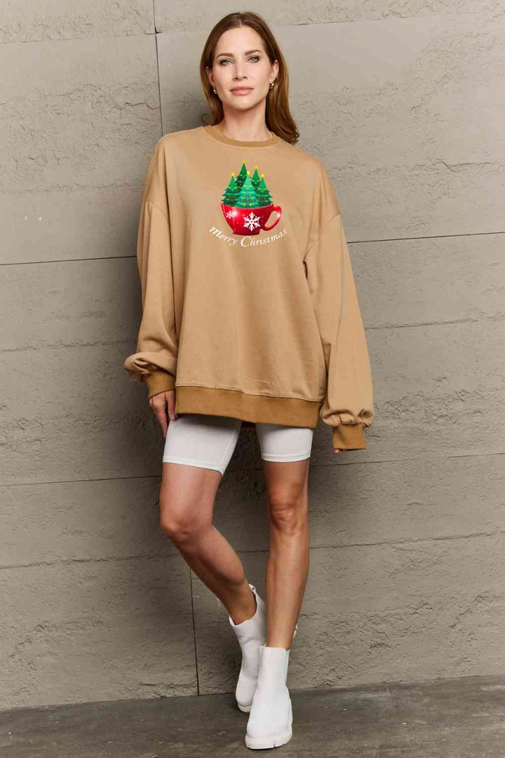 Stilla | Love Full Size Glædelig Jul Grafisk Sweatshirt