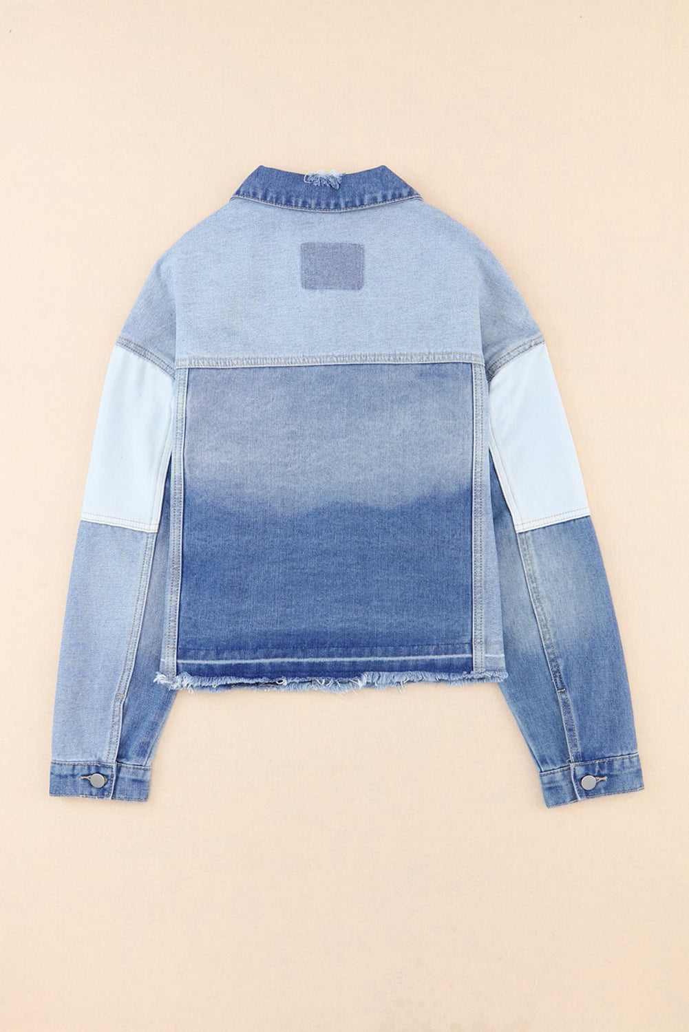 Stilla | Block Distressed Button Up Denim Jacket
